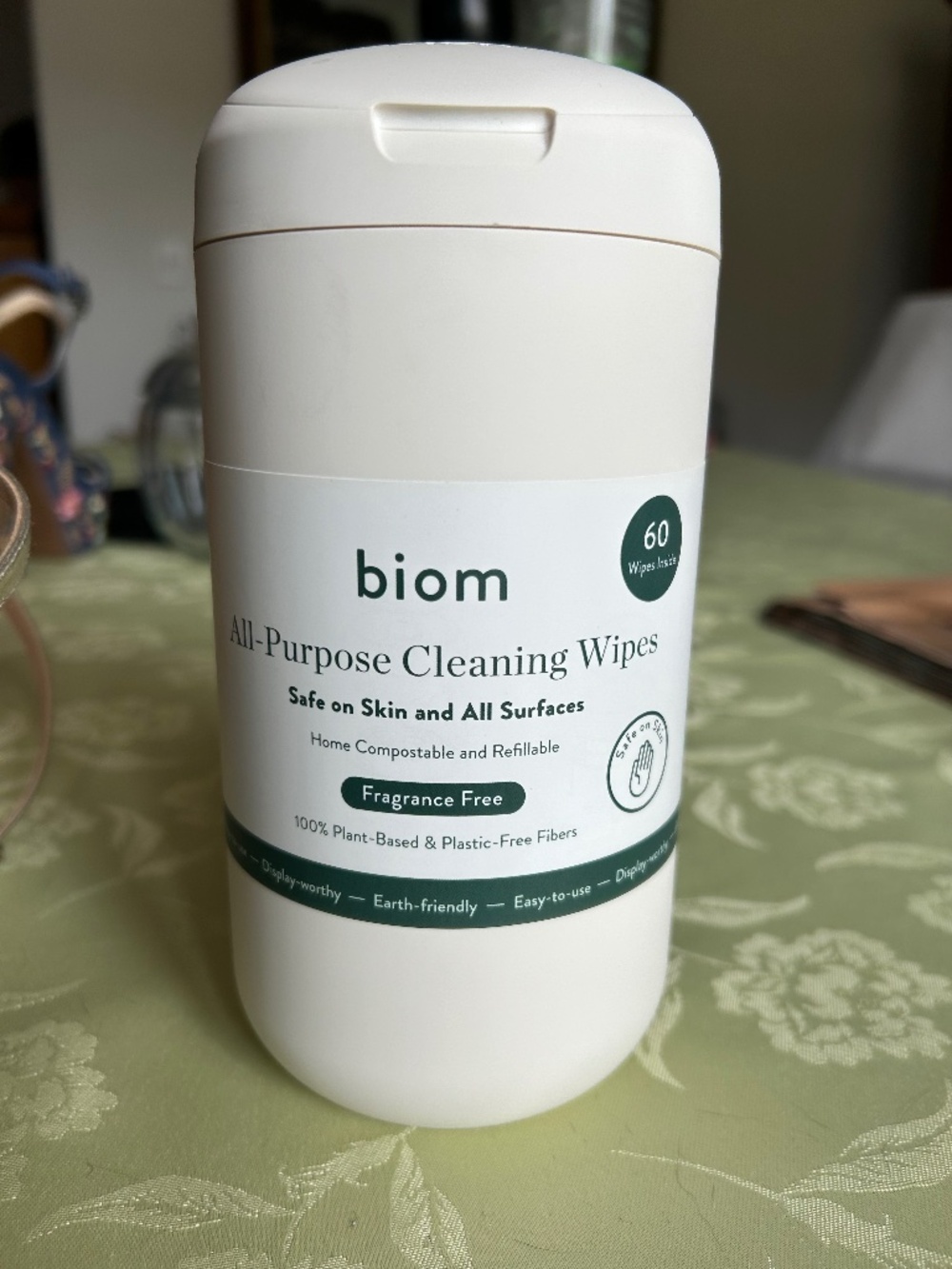 Biom Dispenser & 60 All-Purpose Wipes (Fragrance Free)